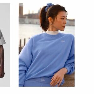 ALO Accade Crew Neck Pullover - crystal clear blue